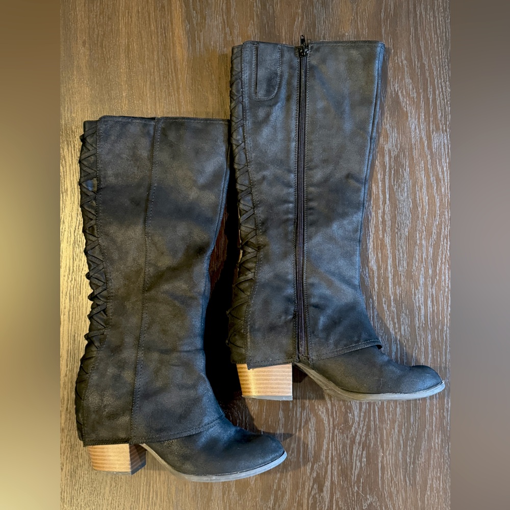 Fergalicious Leesa Black Knee High Boots